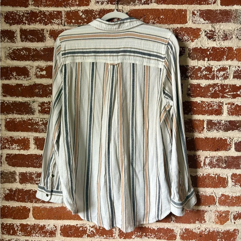 Sonoma Striped button down neutral blouse - Picture 7 of 8